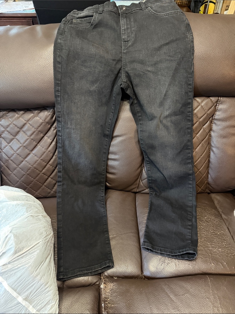 Boys Black Straight-Leg Jeans